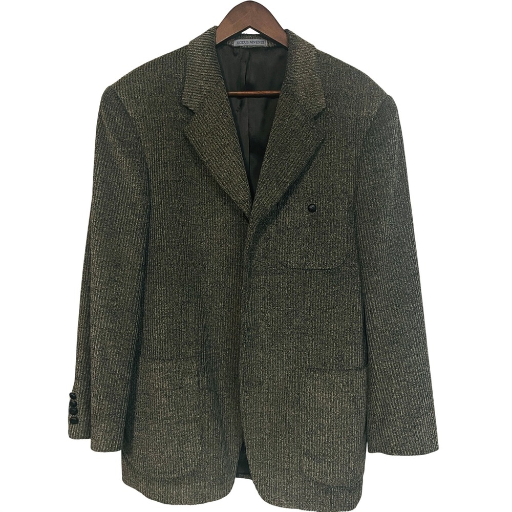 Modus Vivendi VTG Mens Wool Blend Textured Ivy Sport Coat 42R Collegiate Blazer
